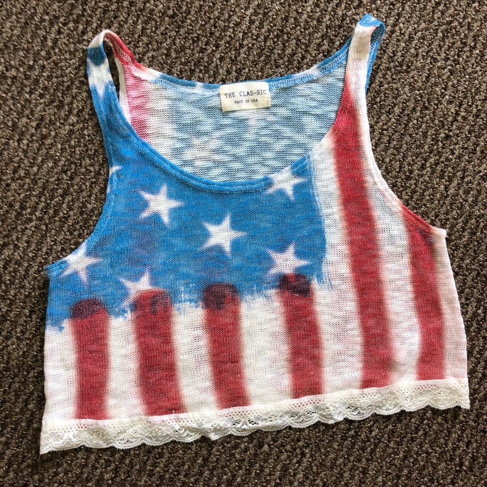 American Flag Cropped Tank